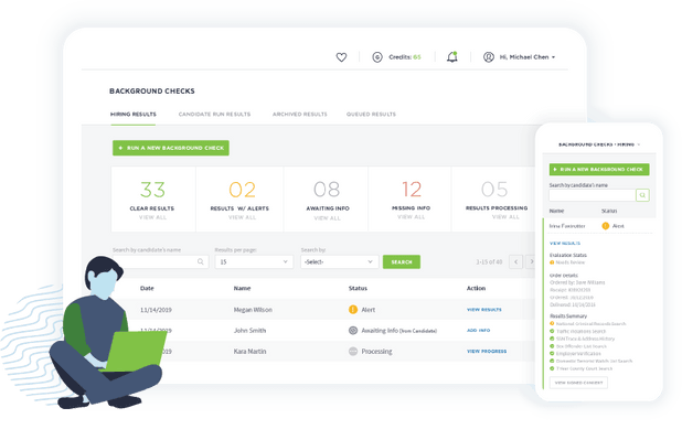 GoodHire background checks dashboard for desktop and mobile