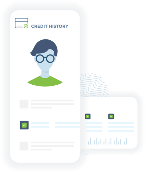 Illustration showing a candidates credit history report