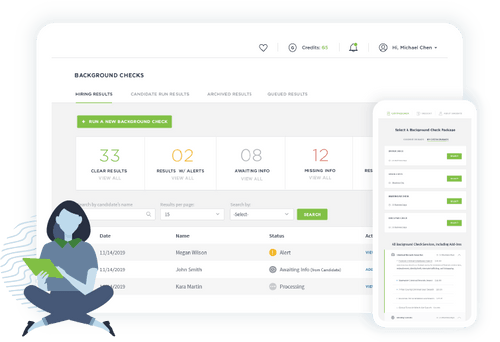 An illustration of a GoodHire background check dashboard