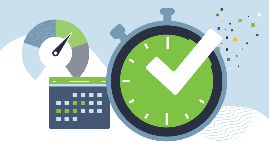 Illustration of a stopwatch represents GoodHires fast turnaround times